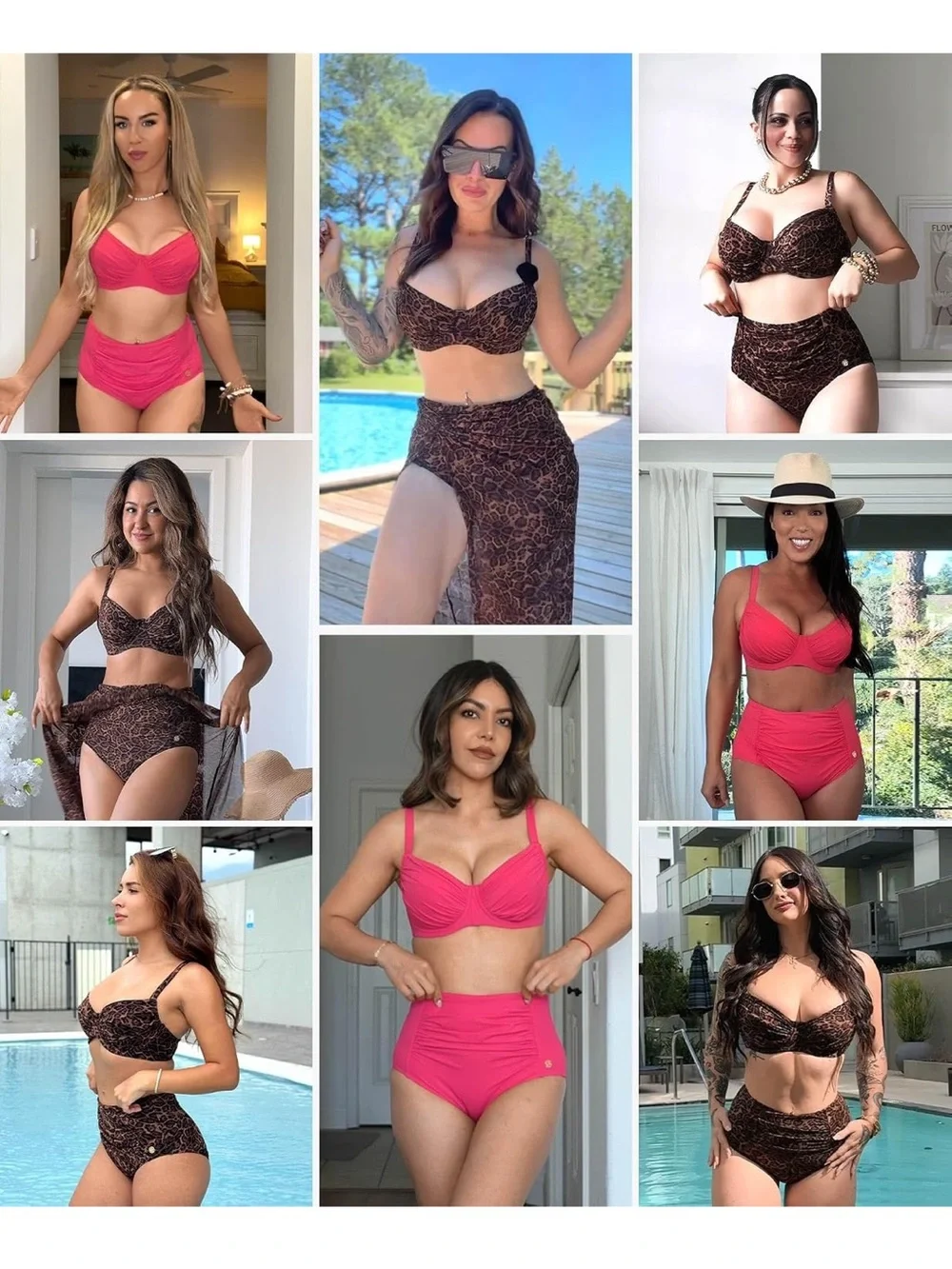 Popilush High Waisted Bikini Sets Tummy Control Ruched M. 2935/bb12-3:v
